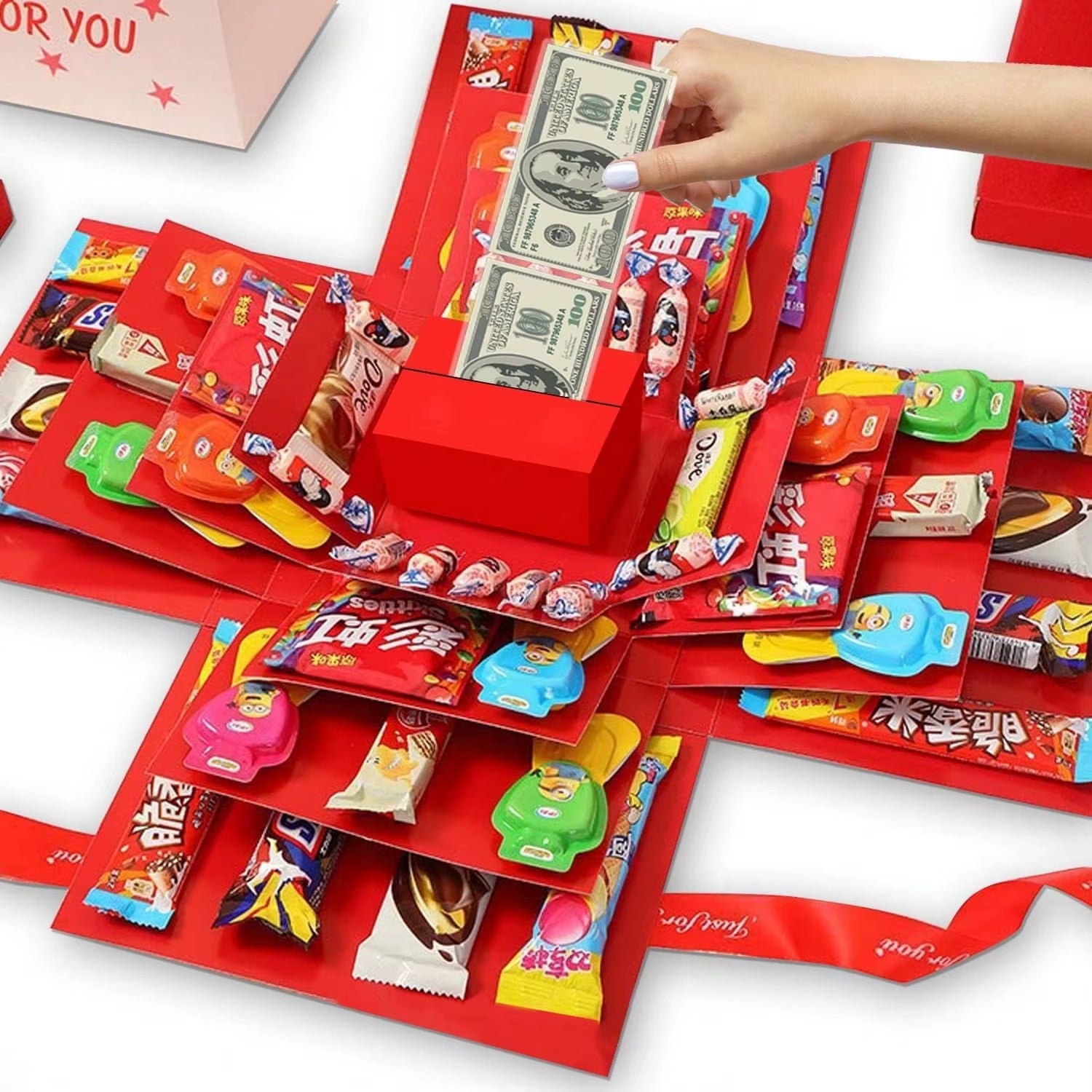 DIY Creative Explosion Gift Wrap Box to Create a 5-Layer of Various Gifts Birthday Mysterious Gift Valentine'S Day Gifts Decor