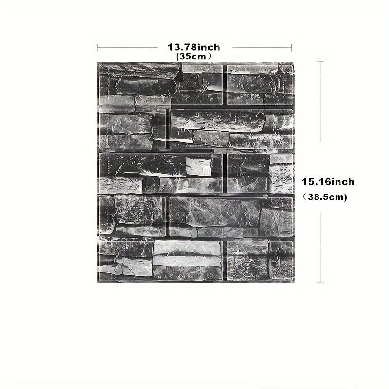 100pcs DIY 3D Wall Sticker Wallpaper, Wall Panel With Knife Foam Soft Brick Self Adhesive Waterproof Mould Proof Room Home Living Room Bahtroom Kitchen Bedding Room Decoration