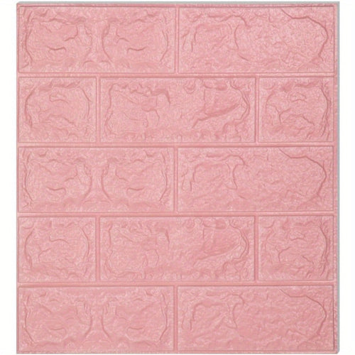 3D Wall Panels Peel and Stick, XPE Foam Stone 3D Wallpaper, Textured Faux Brick Wall Panels Pink. 40PCS/ 60PCS