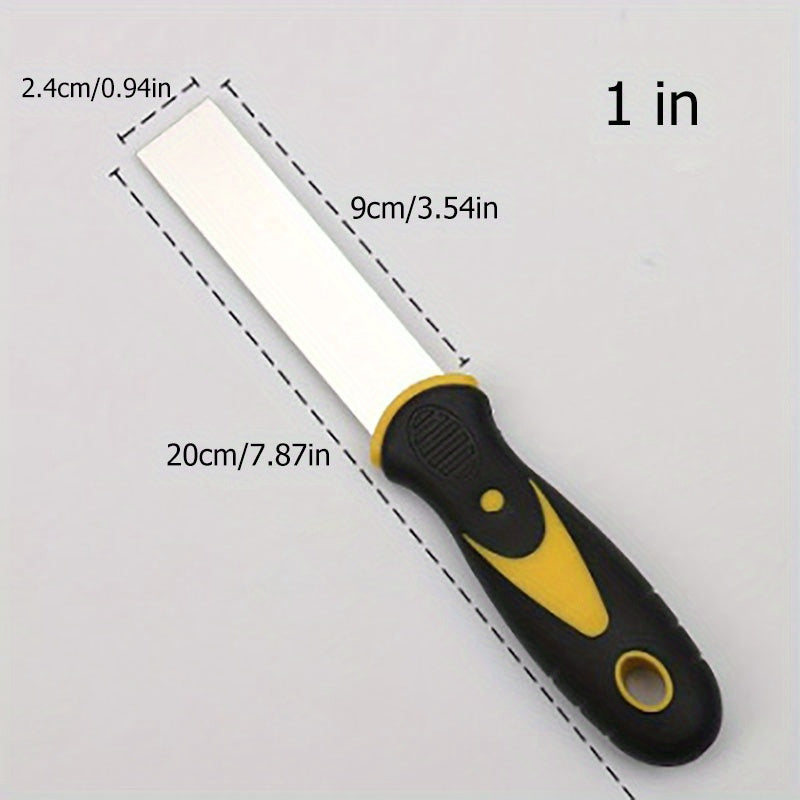 4-Pack Stainless Steel Putty Knives, 1, 1.5, 2.5, 6 Inches, Metal Paint Scraper, Taping Knife Tool for Drywall Repair, Wallpaper Removal, Putty, Plaster, Cement, Adhesive Application
