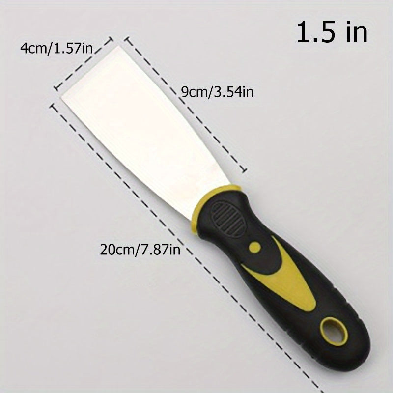 4-Pack Stainless Steel Putty Knives, 1, 1.5, 2.5, 6 Inches, Metal Paint Scraper, Taping Knife Tool for Drywall Repair, Wallpaper Removal, Putty, Plaster, Cement, Adhesive Application