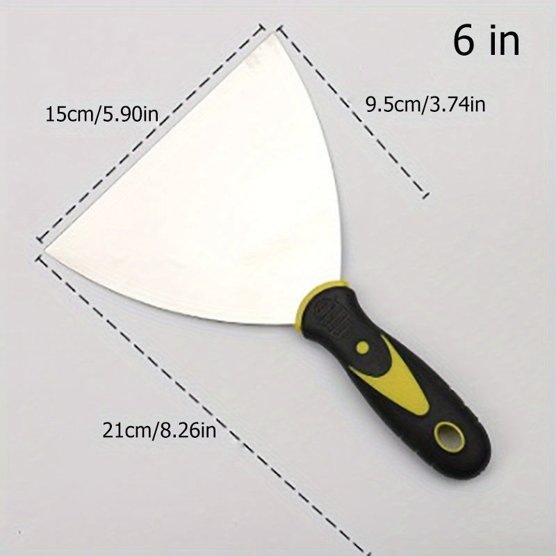 4-Pack Stainless Steel Putty Knives, 1, 1.5, 2.5, 6 Inches, Metal Paint Scraper, Taping Knife Tool for Drywall Repair, Wallpaper Removal, Putty, Plaster, Cement, Adhesive Application