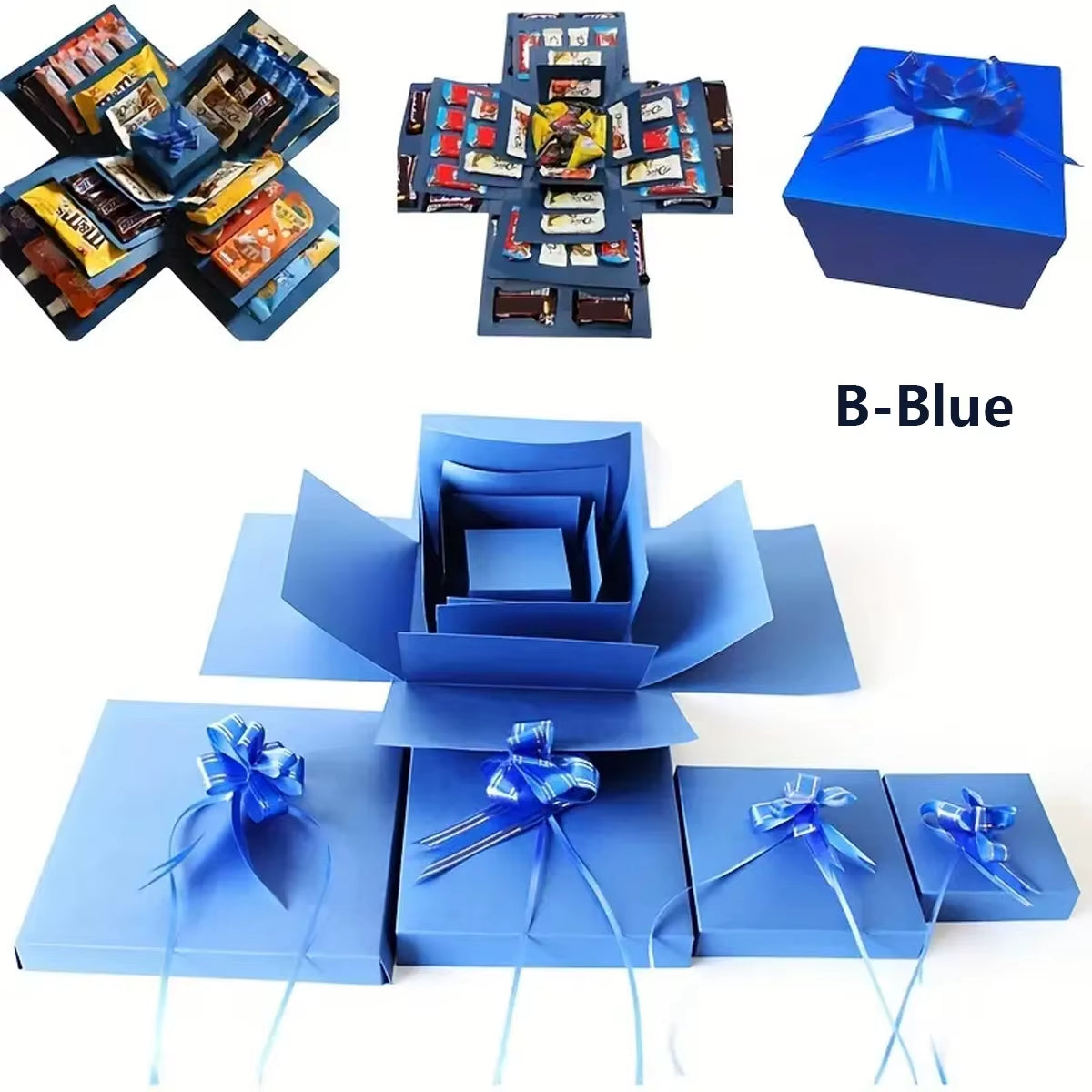 DIY Creative Explosion Gift Wrap Box to Create a 5-Layer of Various Gifts Birthday Mysterious Gift Valentine'S Day Gifts Decor