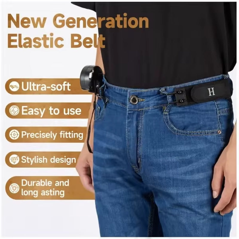 New Unisex Buckleless Belt Hook Adjustable Comfortable Elastic Velcro Waist Belt for Outdoor Work Daily Carry 1/2/4/8/20Pcs