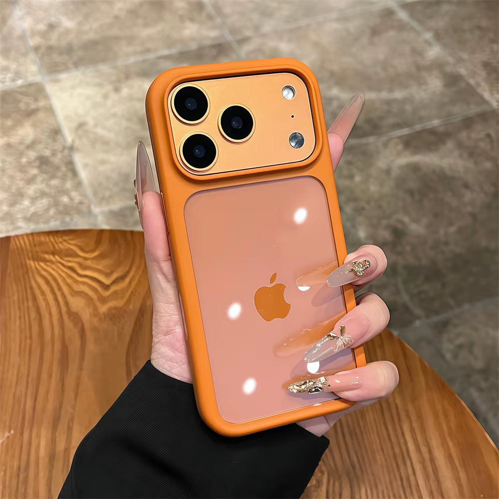 Advanced Silicone Soft Edge Transparent Hard Back Panel Case for Iphone 17 17 Pro 17 Pro Max Shockproof Phone Case Cover Gift