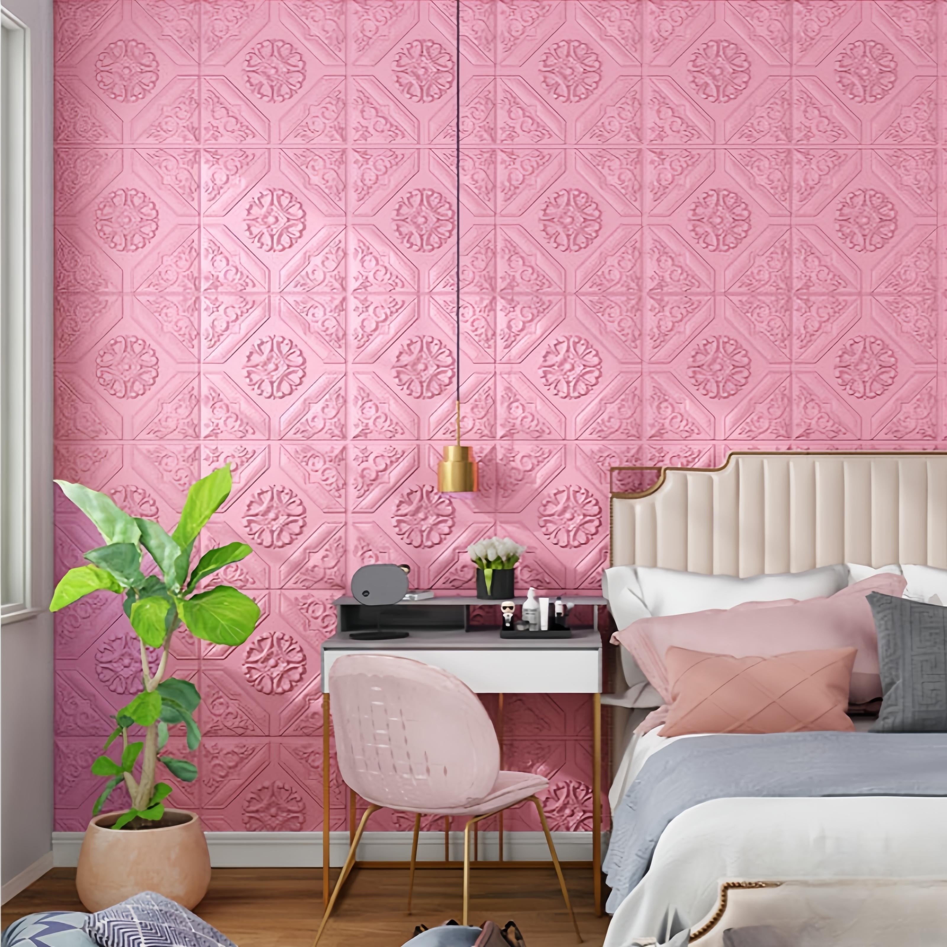 WONGIRL 40-Pack 3D Peel and Stick PVC Wall Tiles, Waterproof and Oil-Proof, Removable Vinyl Wallpaper for Kitchen, Bathroom, Living Room Decor, Foldable Design, Multicolor Options