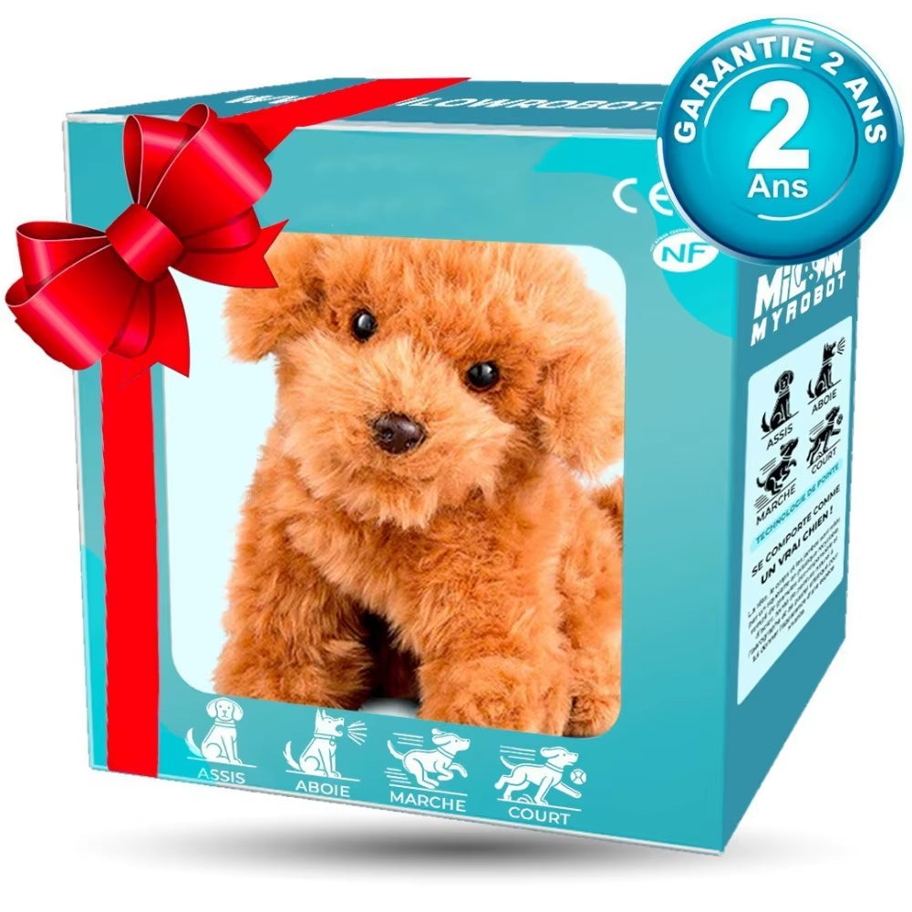 Stuffed Animals Realistic Robotic Puppy Tail Wagging Interactive Plush Robot Dog Soft Plush Barking Walking Dog Toy Kids Gift