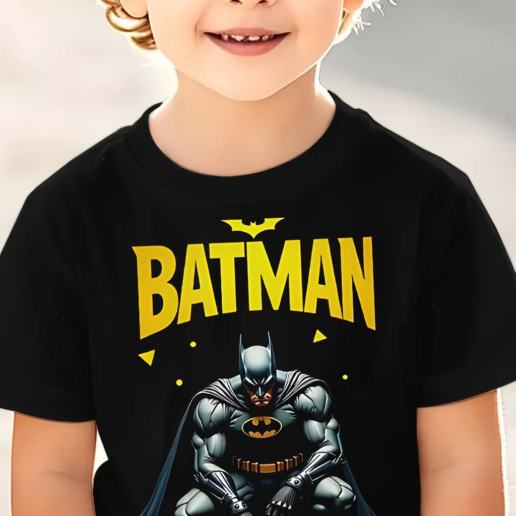 JUSTICE LEAGUE Kids  Crouching Hero Print Boys & Girls T-Shirt - 100% Cotton Soft Breathable Short Sleeve Tee Design, Comfortable Casual Top for Kids, Perfect Gift for Graduation & Summer - Affordable Everyday Clothing Item,