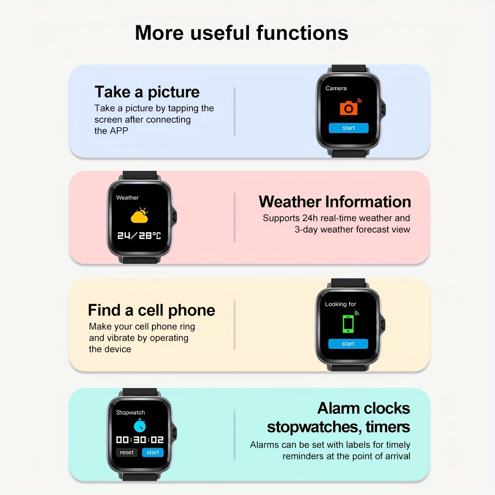 Smart Watch For Men And Women Wireless Calling Dial, Heart Rate Monitor, Multi-Sport Mode Sports Watches, Custom Wallpaper, Activity Monitoring, For IOS/Andriod