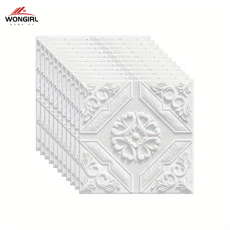 WONGIRL 40-Pack 3D Peel and Stick PVC Wall Tiles, Waterproof and Oil-Proof, Removable Vinyl Wallpaper for Kitchen, Bathroom, Living Room Decor, Foldable Design, Multicolor Options