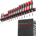 Magnetic Screwdriver Organizer - Screwdriver Holder with Strong Magnets and Foam Backing - Professional Tool Holder and Tool Organizer - Stores up to 16 Screwdrivers - Red - Part: 1008