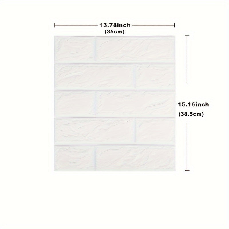 100pcs DIY 3D Wall Sticker Wallpaper, Wall Panel With Knife Foam Soft Brick Self Adhesive Waterproof Mould Proof Room Home Living Room Bahtroom Kitchen Bedding Room Decoration