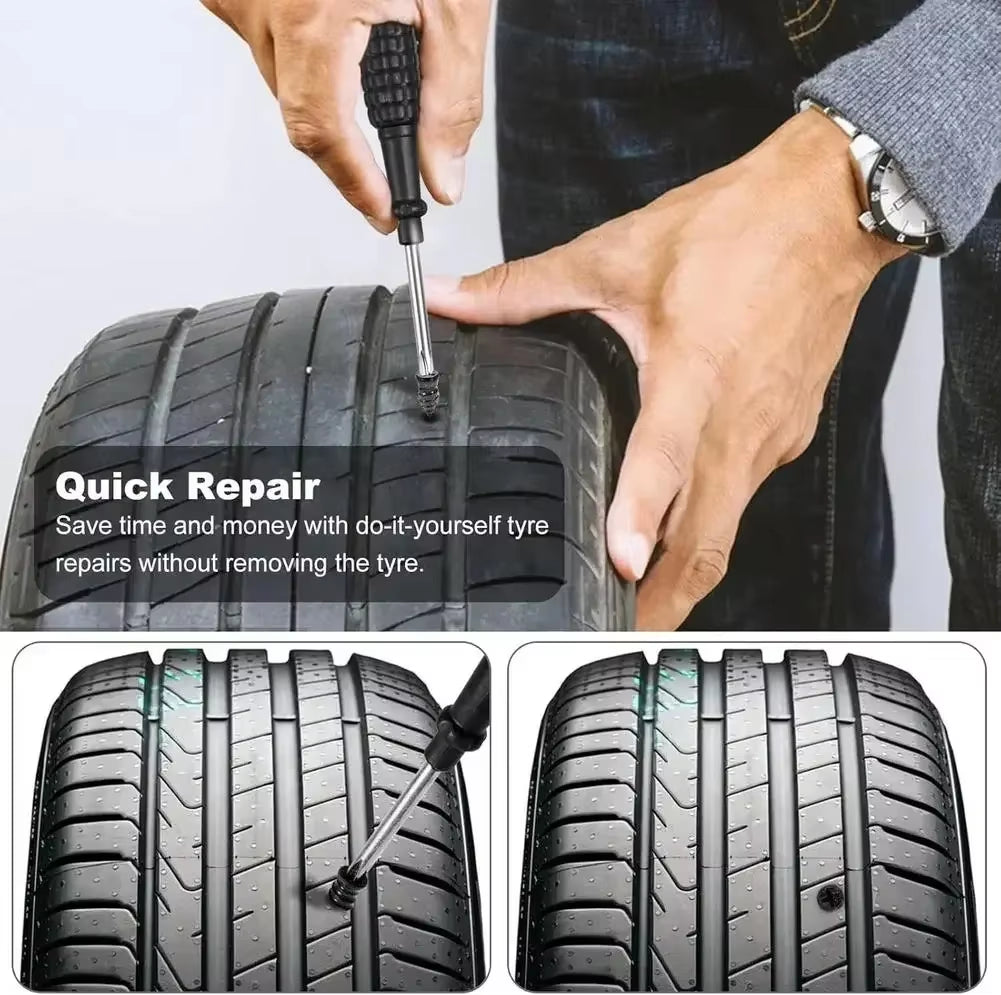 85X Tire Repair Screws Puncture Set Vacuum Car Tyre Repair Rubber Nail Set Tubeless Repair Tools Kit for Motorcycle Truck