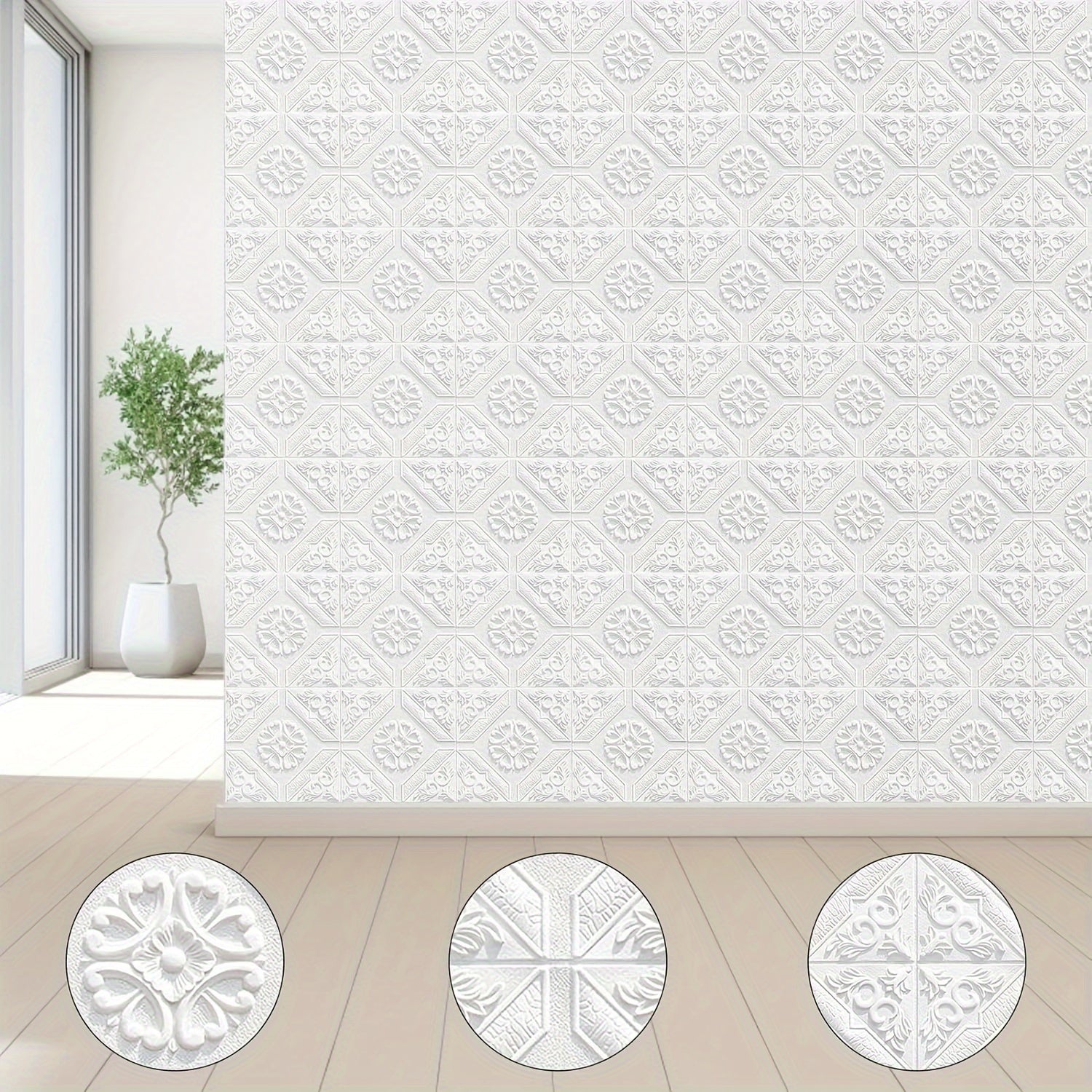 WONGIRL 40-Pack 3D Peel and Stick PVC Wall Tiles, Waterproof and Oil-Proof, Removable Vinyl Wallpaper for Kitchen, Bathroom, Living Room Decor, Foldable Design, Multicolor Options