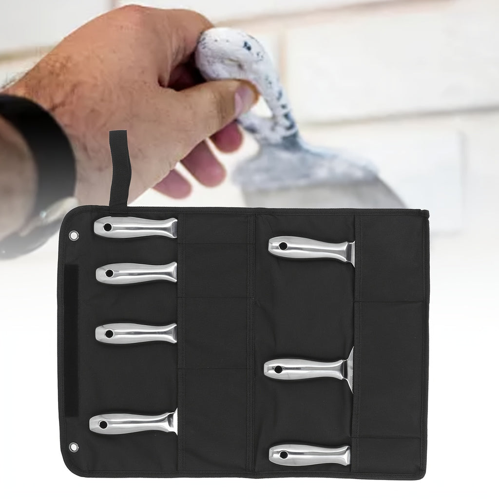 7 Pack Putty Knife Set Premium Polished All-Stainless Steel Scraper Tool for Drywall Finishing Scraping Paint, Taping Professional Grade Putty Blade Wallpaper Scraper