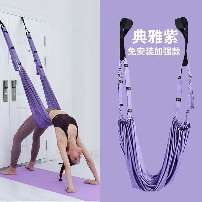 ערסל יוגה Aerial Yoga Rope Hanging Open Crotch Press Leg Tension Auxiliary Hammock Bend Upside down Yoga Hammak