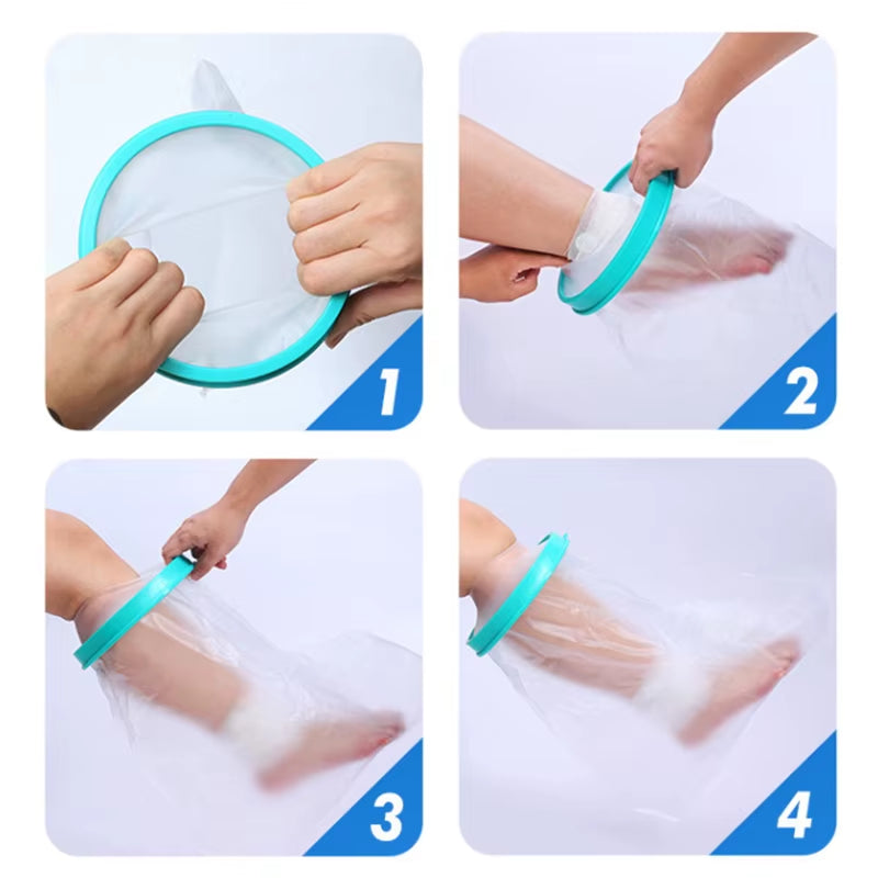 Blue Shower Cover Adult Waterproof Sealed Cast Bandage Protector Wound Fracture Leg Foot Arm Palm Bath Protective Ring Sleeve