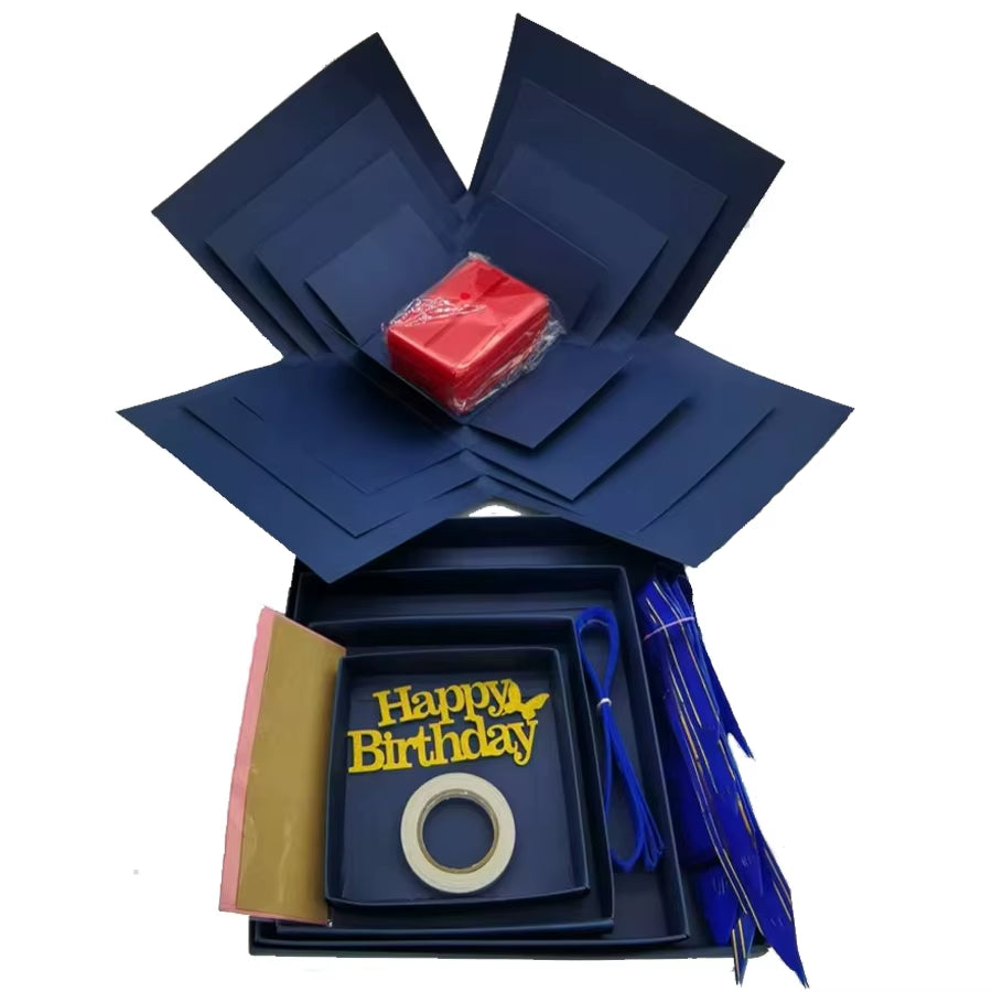 DIY Creative Explosion Gift Wrap Box to Create a 5-Layer of Various Gifts Birthday Mysterious Gift Valentine'S Day Gifts Decor