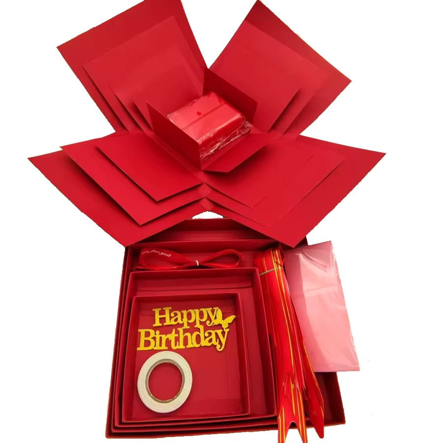 DIY Creative Explosion Gift Wrap Box to Create a 5-Layer of Various Gifts Birthday Mysterious Gift Valentine'S Day Gifts Decor