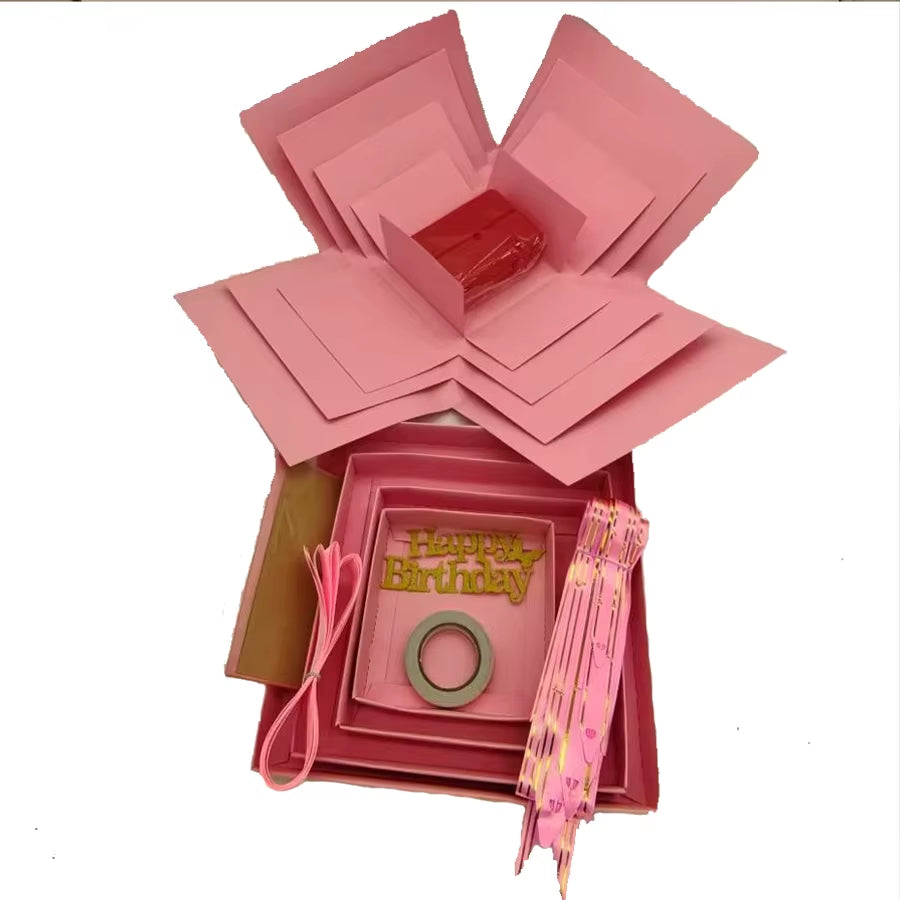 DIY Creative Explosion Gift Wrap Box to Create a 5-Layer of Various Gifts Birthday Mysterious Gift Valentine'S Day Gifts Decor