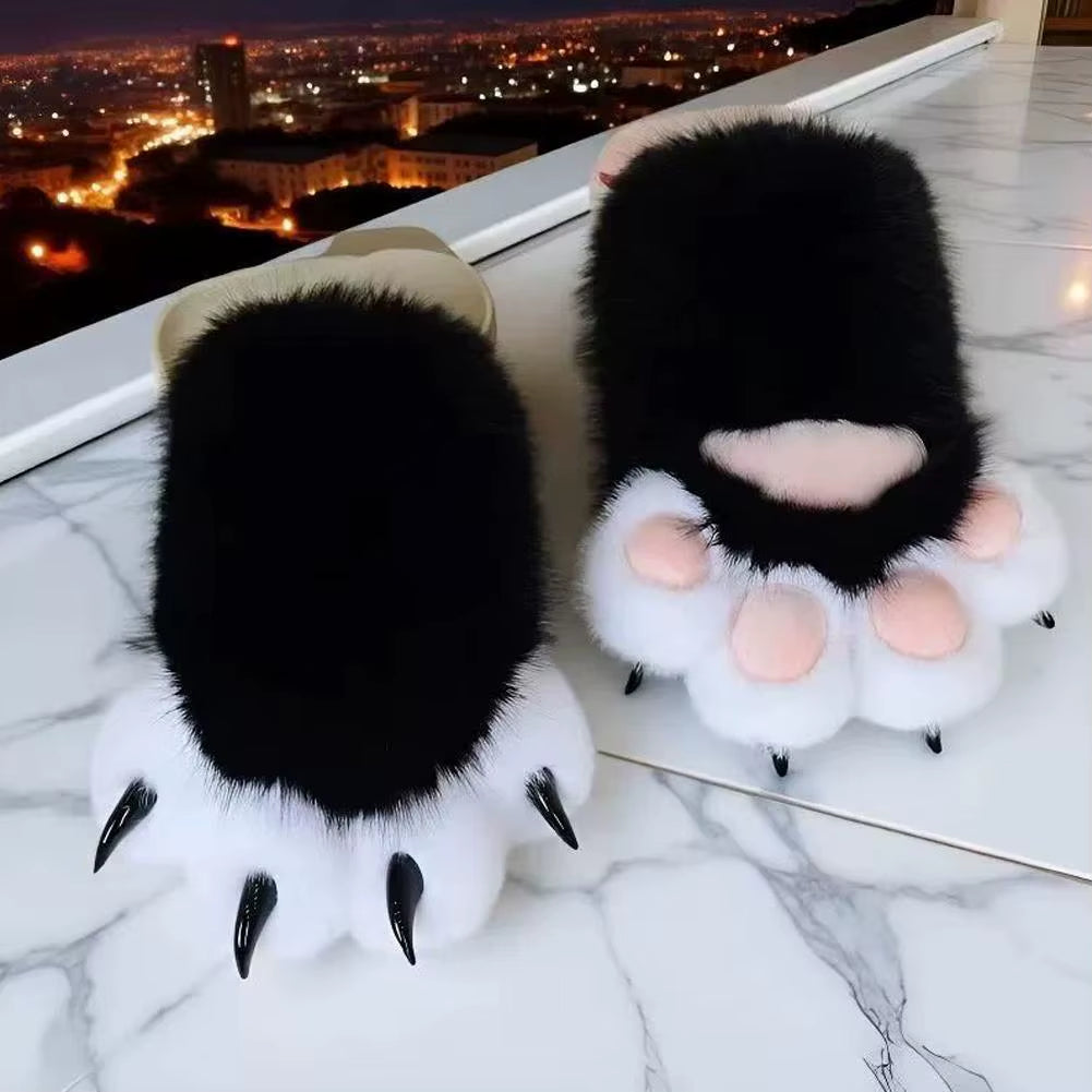 Kawaii Cartoon Cosplay Costume Gloves Furry Fursuit Kigurumi Plush Cat Paw Gloves Thicken Warm Cat Claw Mittens Gifts