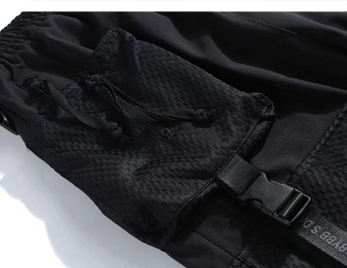 Ribbons Multi Pockets Cargo Pants Harajuku Casual Track Trouser Streetwear Techwear Pants Joggers Cyberpunk Men's clothes