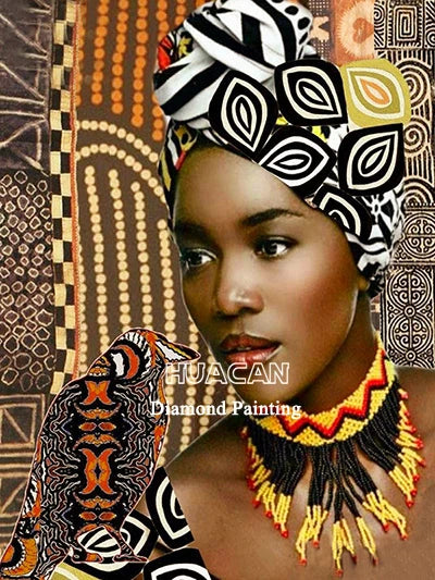 Huacan 5d Diamond Painting African Woman Handmade Gift Embroidery Portrait Farmhouse Home Decor Home Decor