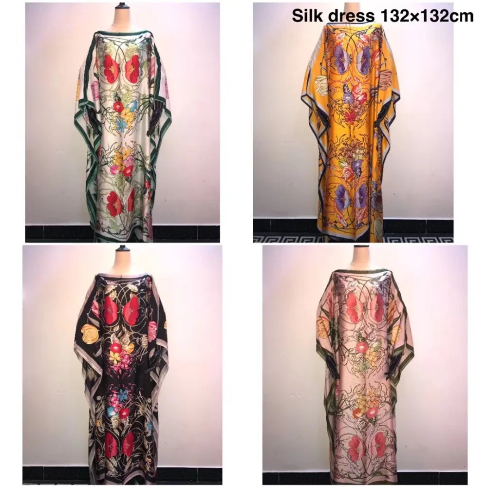 Fashion  winter outfits for women Luxury Fur Neutral coat Thick comfortable Warm Gradual print coat poncho long down party dress