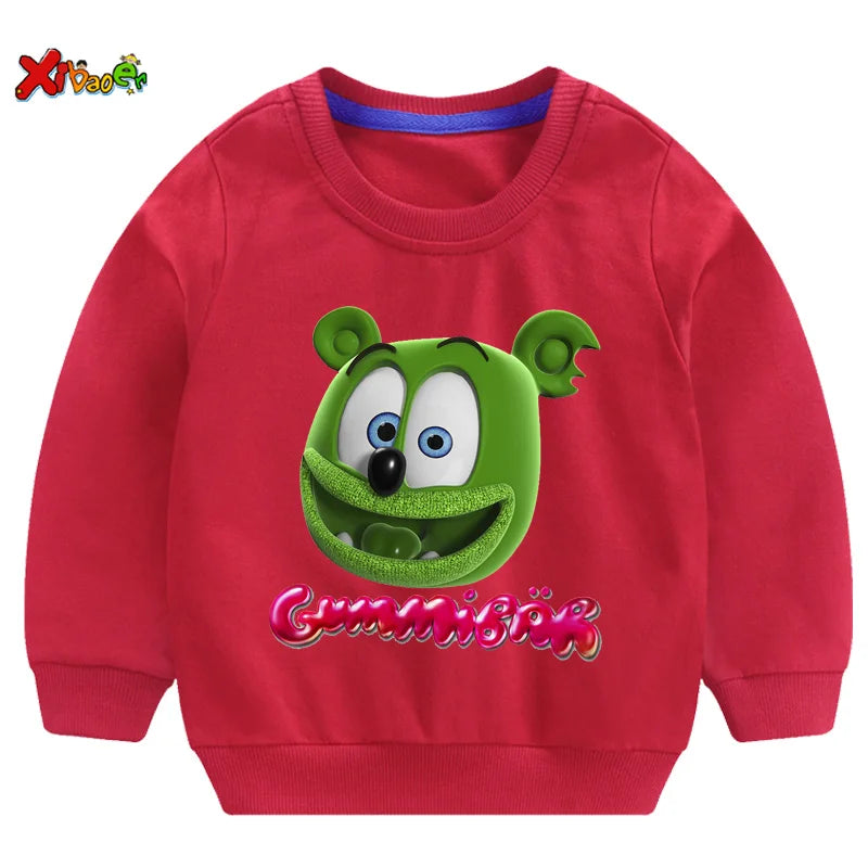 kids hoodies sweatshirts toddler Baby clothing Boys Girls Gummy Bears Print Casual t shirt spring Tops t shirt children Pullover