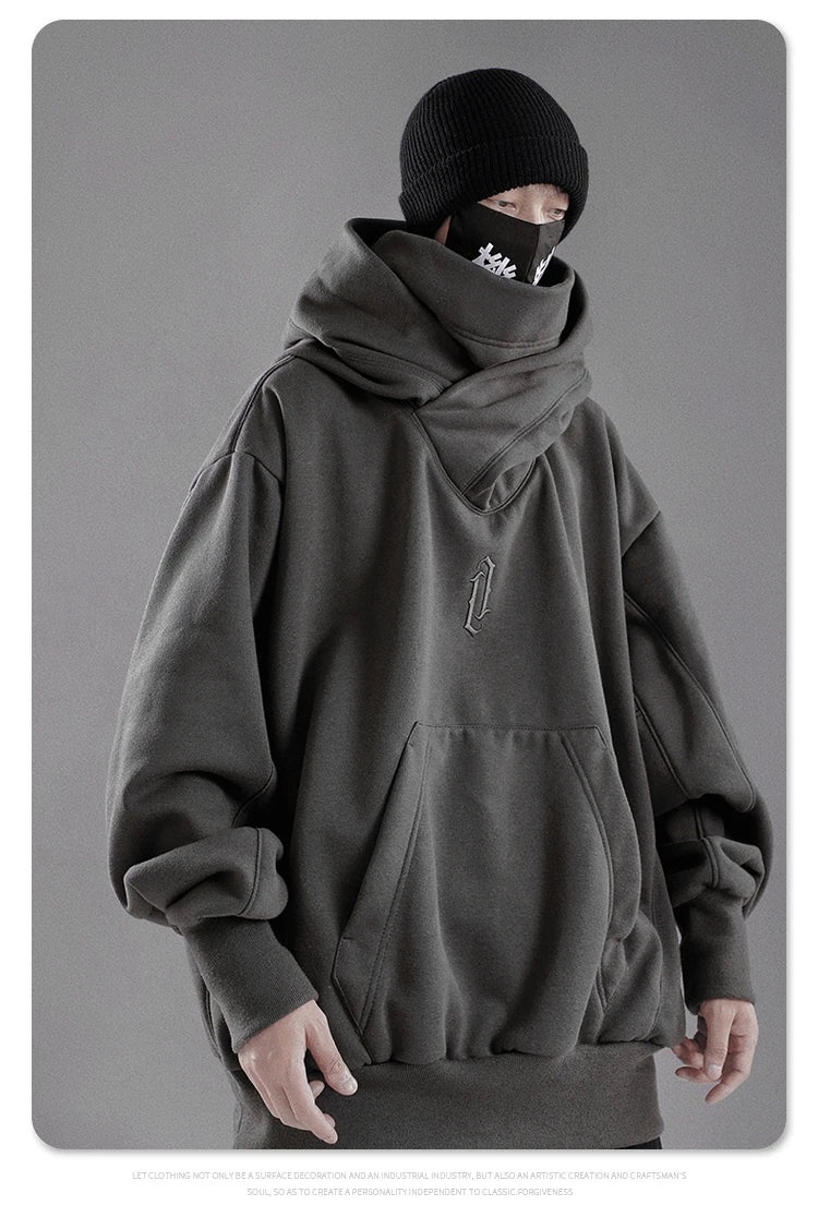 Autumn winter High collar hoodie loose comfortable Men's clothes Harajuku Hiphop streetwear Fleece hooded oversize Sweatshirt