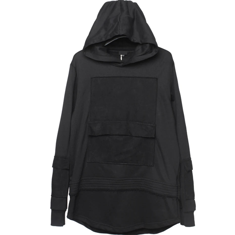 Unisex Harajuku Hoodie Sweatshirt Men's clothes Patchwork Design Cotton Pullover HipHop hooded oversized Streetwear Tactical