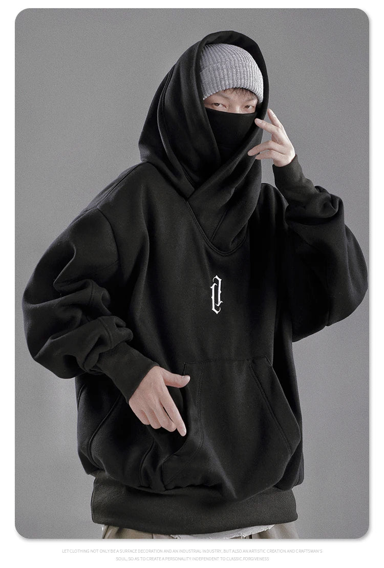 Autumn winter High collar hoodie loose comfortable Men's clothes Harajuku Hiphop streetwear Fleece hooded oversize Sweatshirt