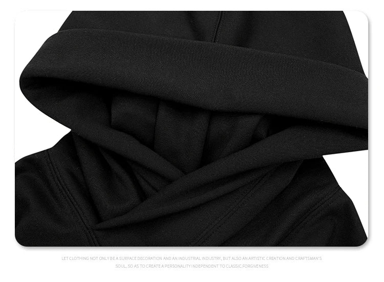 Autumn winter High collar hoodie loose comfortable Men's clothes Harajuku Hiphop streetwear Fleece hooded oversize Sweatshirt