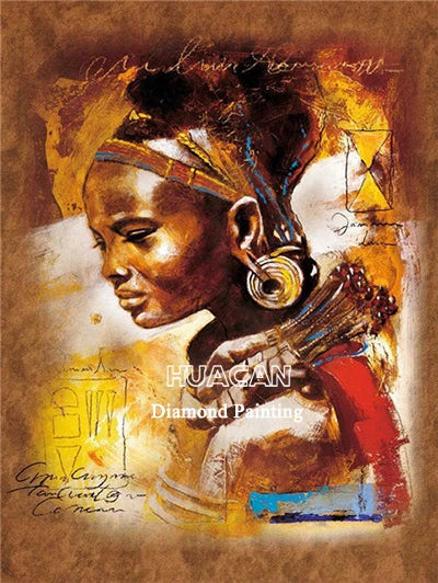 Huacan 5d Diamond Painting African Woman Handmade Gift Embroidery Portrait Farmhouse Home Decor Home Decor