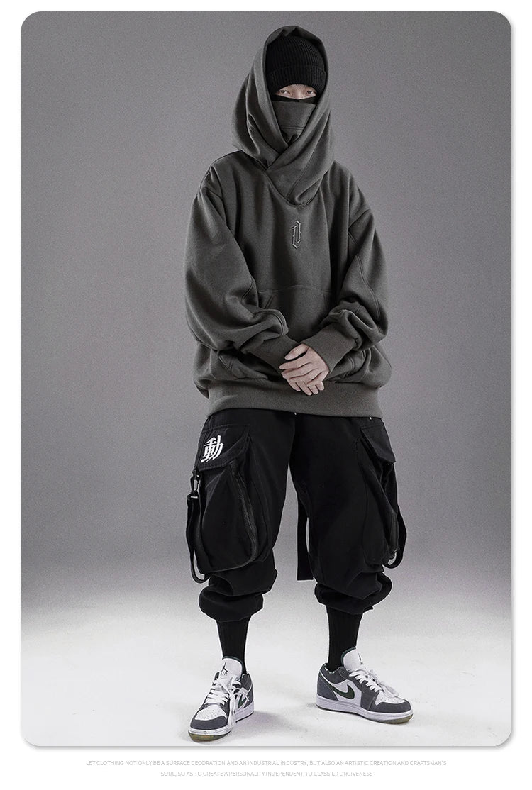 Autumn winter High collar hoodie loose comfortable Men's clothes Harajuku Hiphop streetwear Fleece hooded oversize Sweatshirt