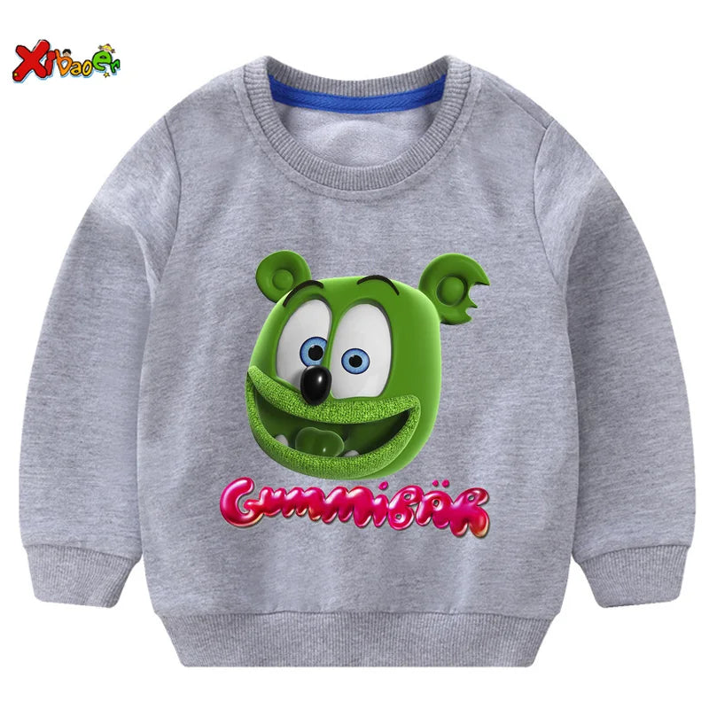 kids hoodies sweatshirts toddler Baby clothing Boys Girls Gummy Bears Print Casual t shirt spring Tops t shirt children Pullover