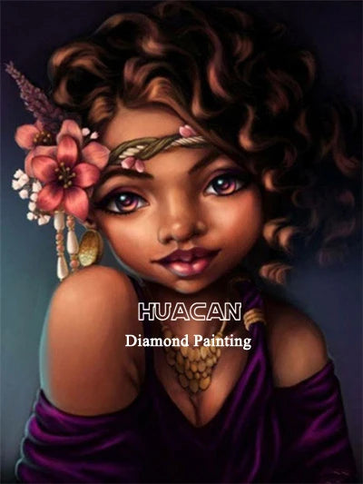 Huacan 5d Diamond Painting African Woman Handmade Gift Embroidery Portrait Farmhouse Home Decor Home Decor