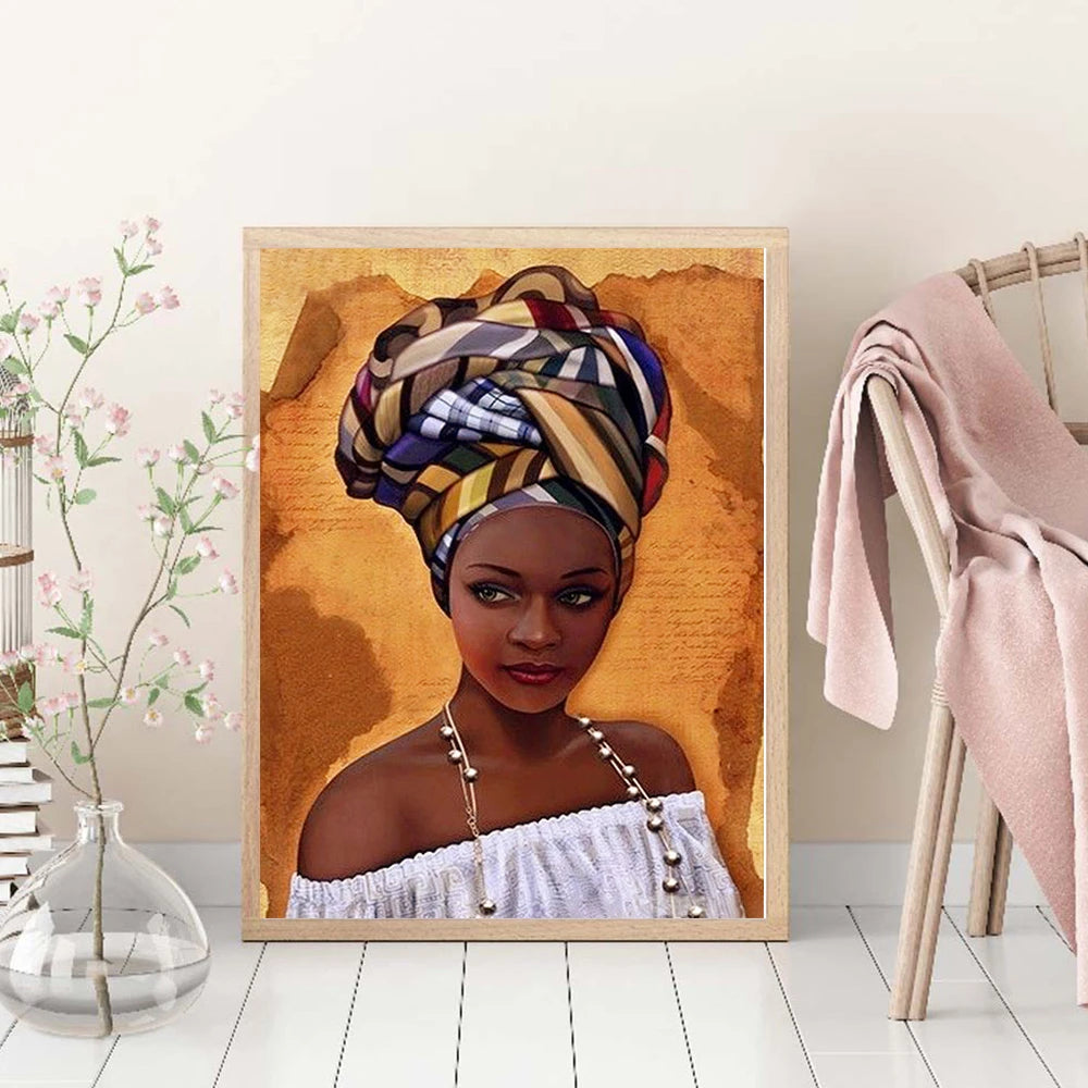 Huacan 5d Diamond Painting African Woman Handmade Gift Embroidery Portrait Farmhouse Home Decor Home Decor