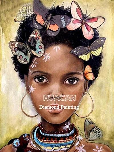 Huacan 5d Diamond Painting African Woman Handmade Gift Embroidery Portrait Farmhouse Home Decor Home Decor