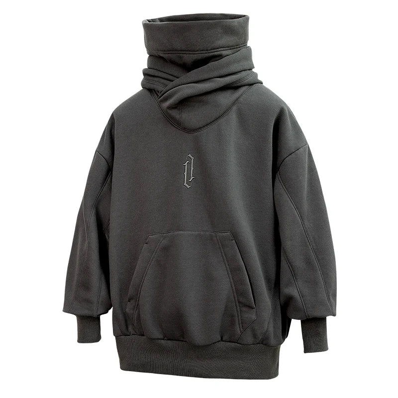 Unisex Autumn Winter High collar loose hooded Men's clothes Harajuku High Street streetwear oversize Sweatshirt hoodie Hiphop