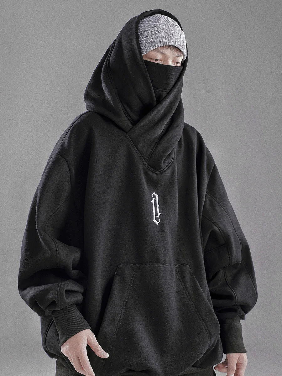 Unisex Autumn Winter High collar loose hooded Men's clothes Harajuku High Street streetwear oversize Sweatshirt hoodie Hiphop