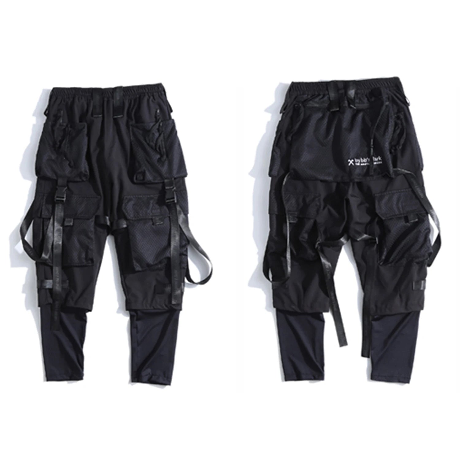 Ribbons Multi Pockets Cargo Pants Harajuku Casual Track Trouser Streetwear Techwear Pants Joggers Cyberpunk Men's clothes