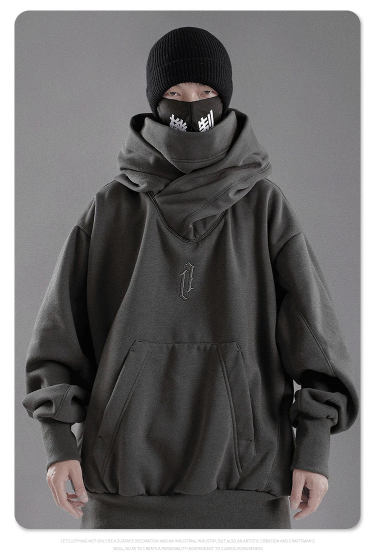 Autumn winter High collar hoodie loose comfortable Men's clothes Harajuku Hiphop streetwear Fleece hooded oversize Sweatshirt