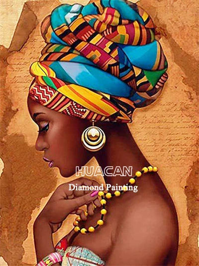 Huacan 5d Diamond Painting African Woman Handmade Gift Embroidery Portrait Farmhouse Home Decor Home Decor