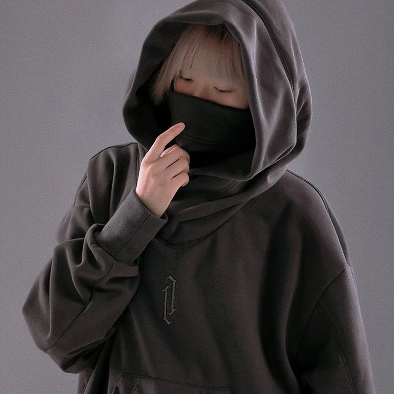 Unisex Autumn Winter High collar loose hooded Men's clothes Harajuku High Street streetwear oversize Sweatshirt hoodie Hiphop