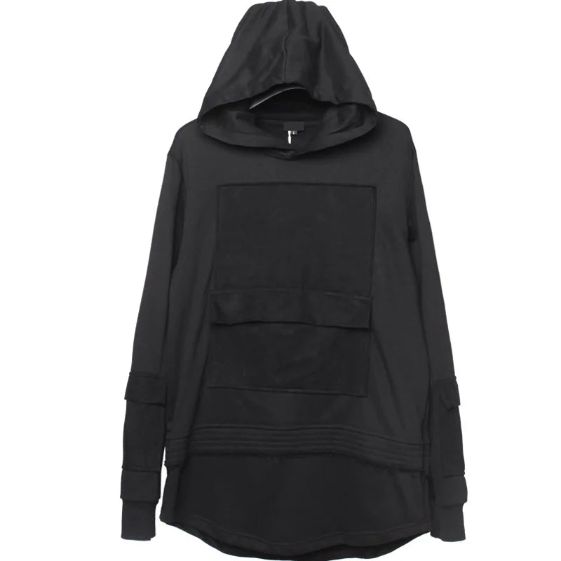 Unisex Harajuku Hoodie Sweatshirt Men's clothes Patchwork Design Cotton Pullover HipHop hooded oversized Streetwear Tactical