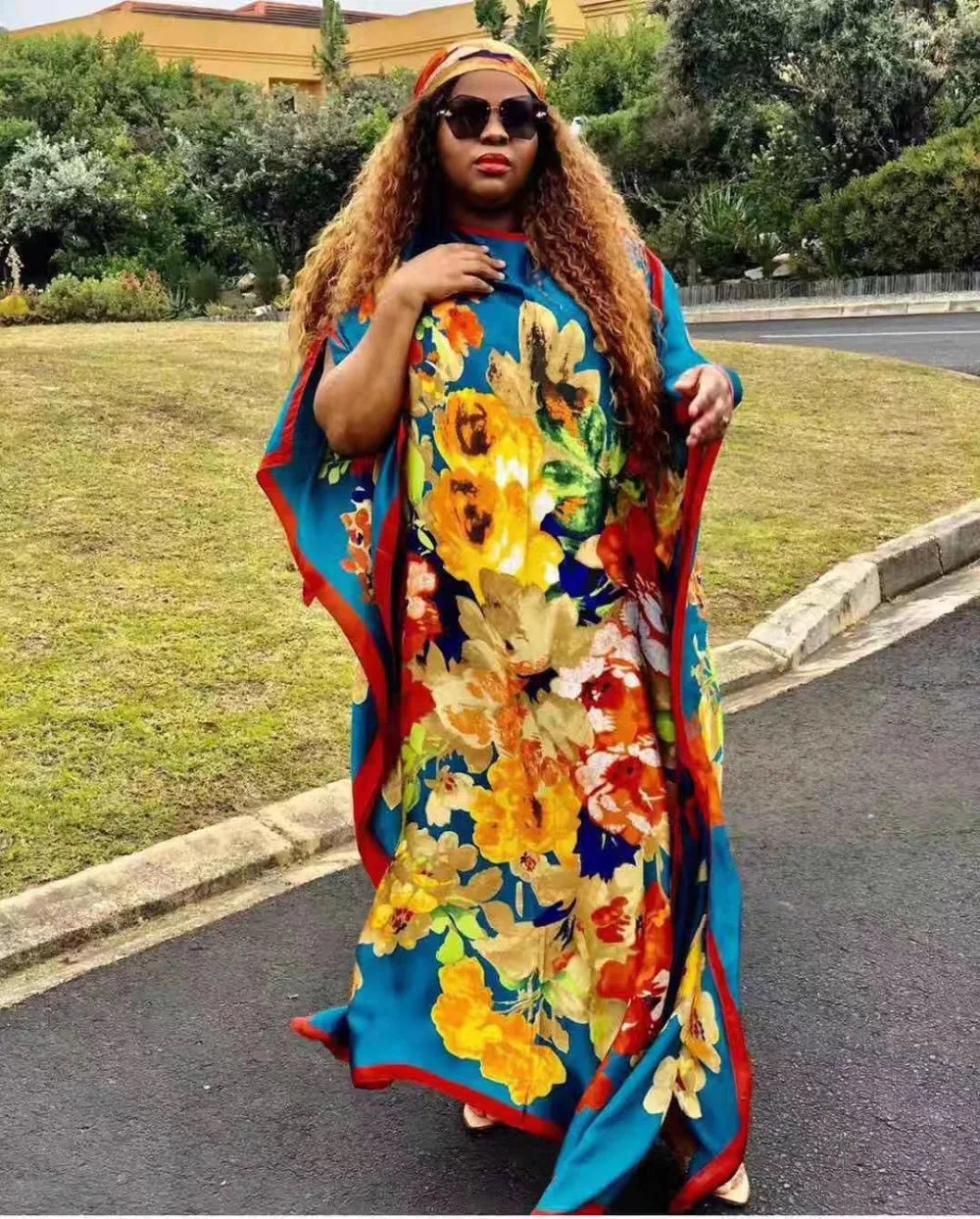 Fashion  winter outfits for women Luxury Fur Neutral coat Thick comfortable Warm Gradual print coat poncho long down party dress