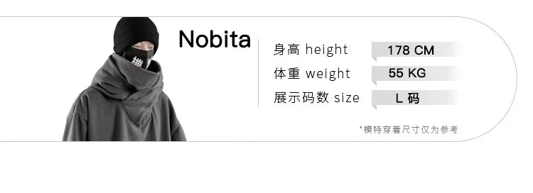 Autumn winter High collar hoodie loose comfortable Men's clothes Harajuku Hiphop streetwear Fleece hooded oversize Sweatshirt