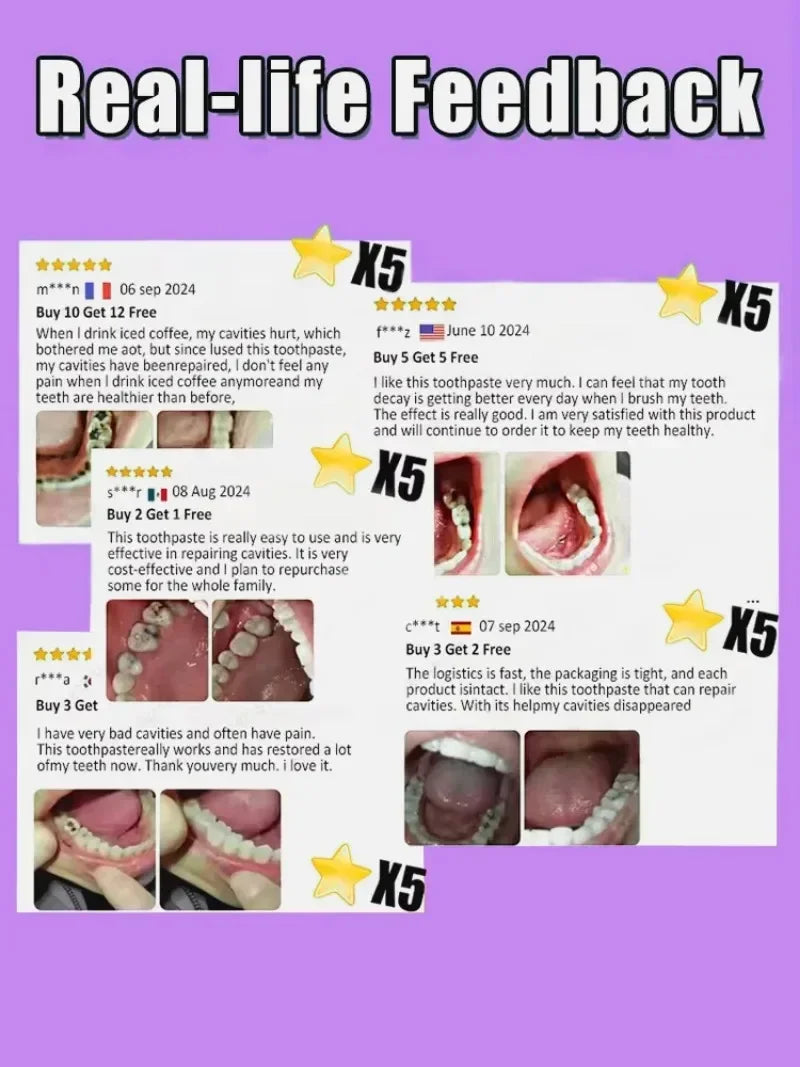 Repair gums, relieve gum recession, whiten teeth, remove yellow plaque and cavities toothpaste