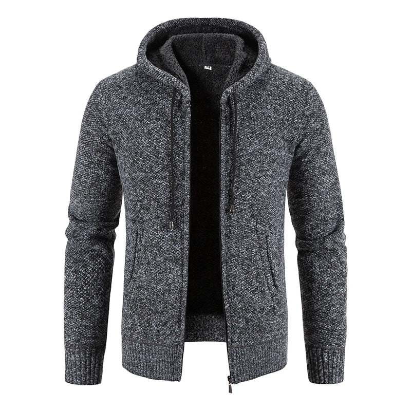 Men's Clothes Knit Sweater Cardigan Hooded Jackets Fleece Warm Casual Jackets Autumn Winter Sweaters Coats
